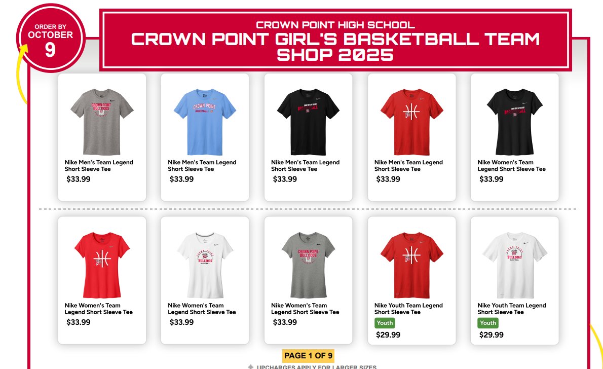 Official Clothing of the 2025-26 Crown Point Lady Bulldogs

Hurry, shop closes 10/09/2025! 

 bit.ly/4nvVdoG