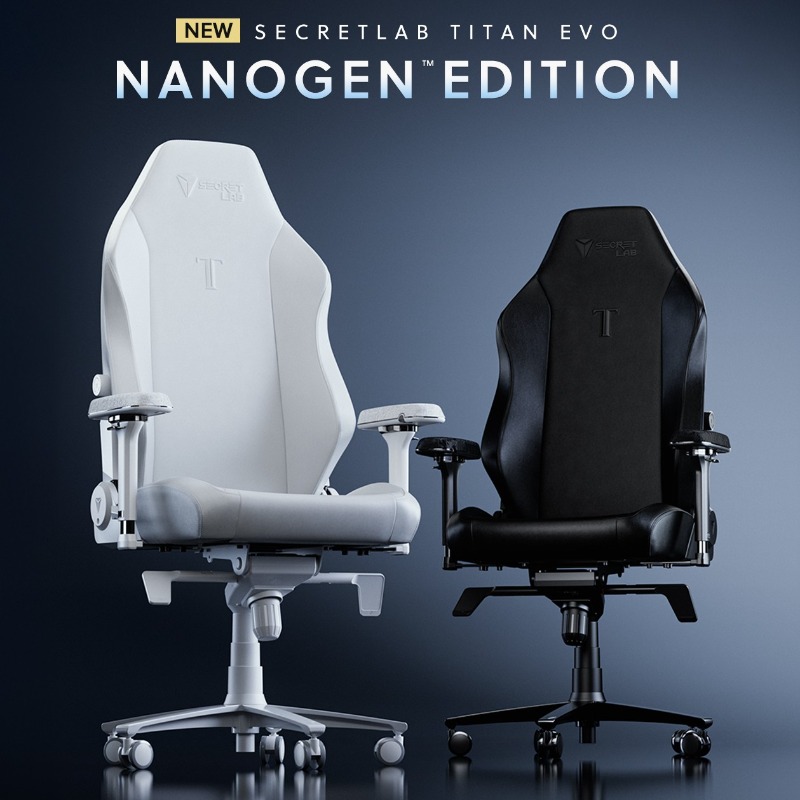 secretlab_JP's tweet photo. 【新商品のお知らせ】  
次世代素材「NanoGen™」がもたらす、これまでにない快適さ。  
座るたび、違いがわかる。

Secretlab TITAN Evo NanoGen™ エディションを本日より販売開始。