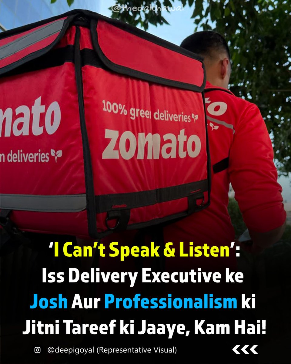 TheDalChawal's tweet image. A heartwarming chat between a Zomato customer and a speech & hearing-impaired delivery partner is going viral!🥰
Full Story -
instagram.com/p/DPNbHqHj4De/…
#Zomato #DeliveryPartner #InclusivityMatters #Heartwarming #Professionalism #Accessibility #Inclusion #PositiveVibes #SocialGood