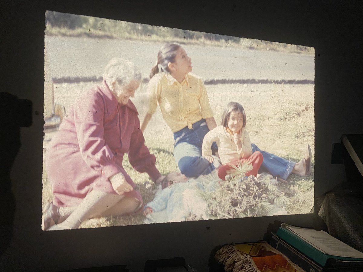 Reparé un proyector de diapositivas y de lo primero que encontré fue una foto de mí, tirado en el piso rodeado por mi bisabuela, mi madre y mi prima Florencia. 
#Belleza
