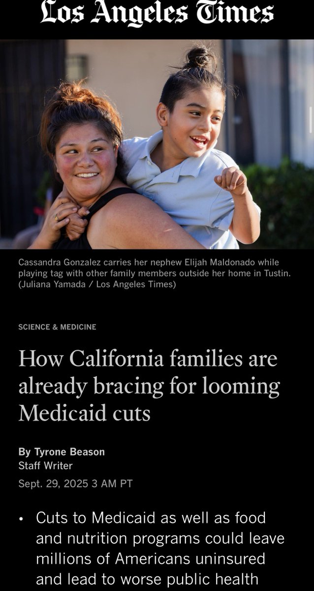 🚨 Just saw this heartbreaking LA Times piece: California families are already panicking over looming Medicaid cuts that could leave many without health insurance.

But let's be real—this mess didn't come out of nowhere. We've known for years that California's Medi-Cal explosion