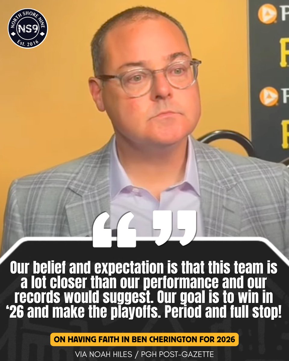 NorthShoreNine's tweet photo. Pirates President Travis Williams did not back down. When asked about his faith in Ben being the right General Manager in 2026 he gave full confidence that they have the resources and talent to be a winner in 2026.

Do you think a change was needed this offseason?

via @_NoahHiles 
🔗https://t.co/mb7iO59KHa