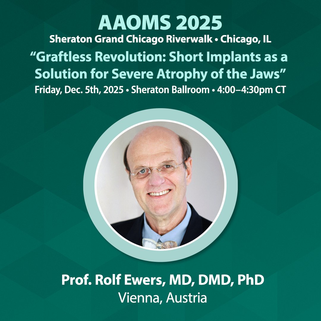 bicon's tweet image. Join Prof. Rolf Ewers at the AAOMS 2025 conference in Chicago, IL on Dec. 5th, 2025 for his discussion, “Graftless Revolution: Short Implants as a Solution for Severe Atrophy of the Jaws”. #Bicon #OnlyBicon #ShortImplants #DentalImplants #ImplantDentistry #BiconIsASolution #AAOMS