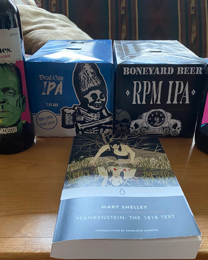 I was put in charge of drinks for book group’s discussion of Frankenstein…