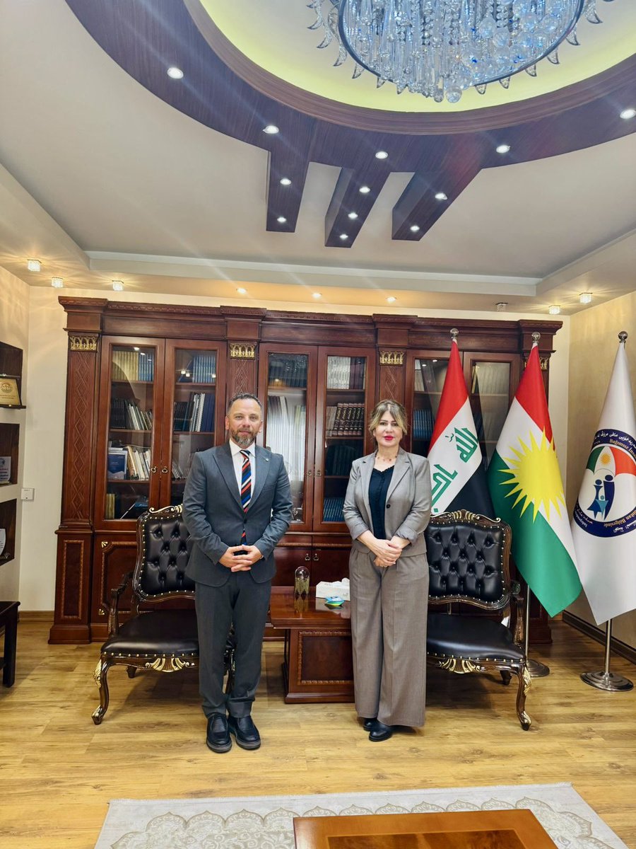 Today I met with Dr. <a href="/MunaYaqu/">Muna Yaqu</a> , Head of the Independent Human Rights Commission in the Kurdistan Region.
Our meeting focused on human rights concerns, advocacy priorities, and avenues for future cooperation and support. I value the constructive dialogue and look forward to