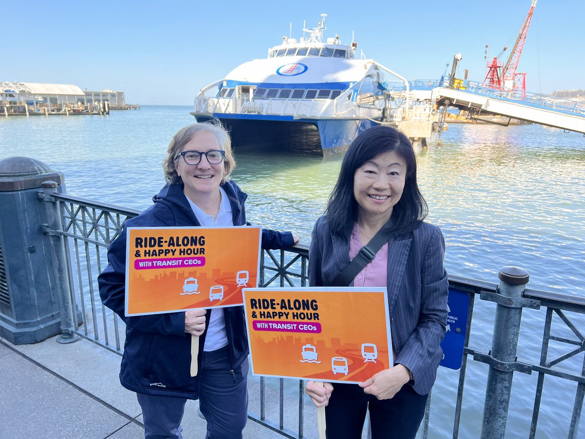 SamTrans's tweet image. The Bay Area transit family rolled together for #TransitMonth this past Friday! 🚎🚆⛴️

Transit leaders teamed up for a special CEO Ride-Along—starting in San Francisco, then riding Golden Gate Ferry, SMART, and Marin Transit.