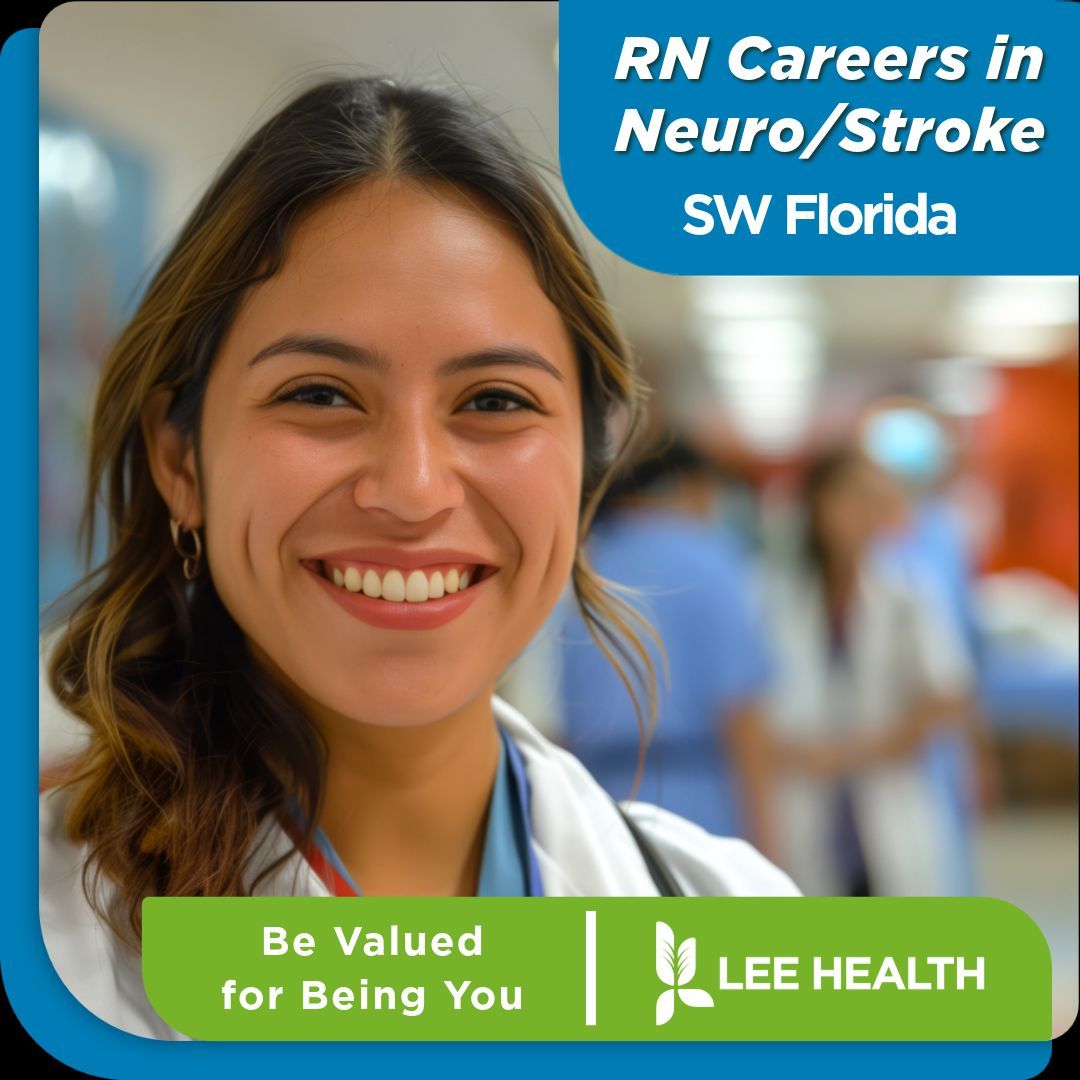 Neuro / Stroke Units at non-profit #LeeHealth seek experienced RNs for our award-winning Neuroscience Institute.  Up to $15,400 in housing and relocation incentives as well as outstanding benefits and friendly culture.

Review/apply here: bit.ly/LeeHealth_Neur…