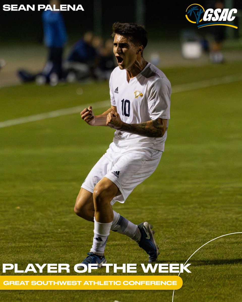 LSUGoldenEagles's tweet photo. Sean Palena named GSAC Player of the Week 🦅

The senior netted nine goals over the last four matches, including two game-winners and an assist. Palena totals ten goals, four assists and three game-winners on the year. https://t.co/7LiWGe072l
