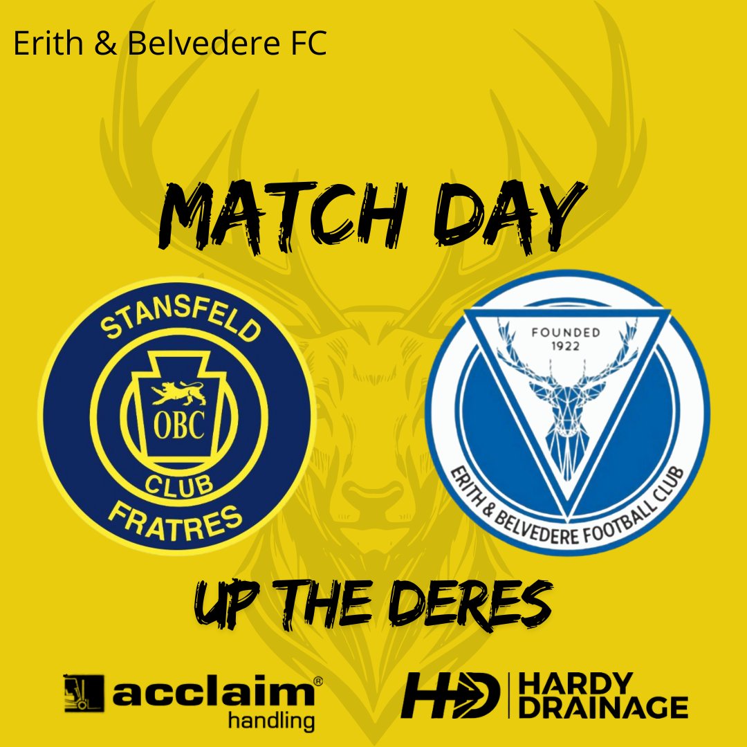 Erith & Belvedere FC (@ebthederes) on Twitter photo ⚽️⚽️It's Match Day⚽️⚽️
📅Wed 1st October
🆚<a href="/StansfeldFC/">Stansfeld FC</a> 
⏰7.45pm
🏆<a href="/SCEFLeague/">Presence & Co. SCEFL League</a> Premier Division
🏟️Artic Stadium
📍SE9 5HP
💷£8 Adults, £5 Concessions, Free U16's
#UptheDeres🦌 ⚽️⚽️It's Match Day⚽️⚽️
📅Wed 1st October
🆚<a href="/StansfeldFC/">Stansfeld FC</a> 
⏰7.45pm
🏆<a href="/SCEFLeague/">Presence & Co. SCEFL League</a> Premier Division
🏟️Artic Stadium
📍SE9 5HP
💷£8 Adults, £5 Concessions, Free U16's
#UptheDeres🦌