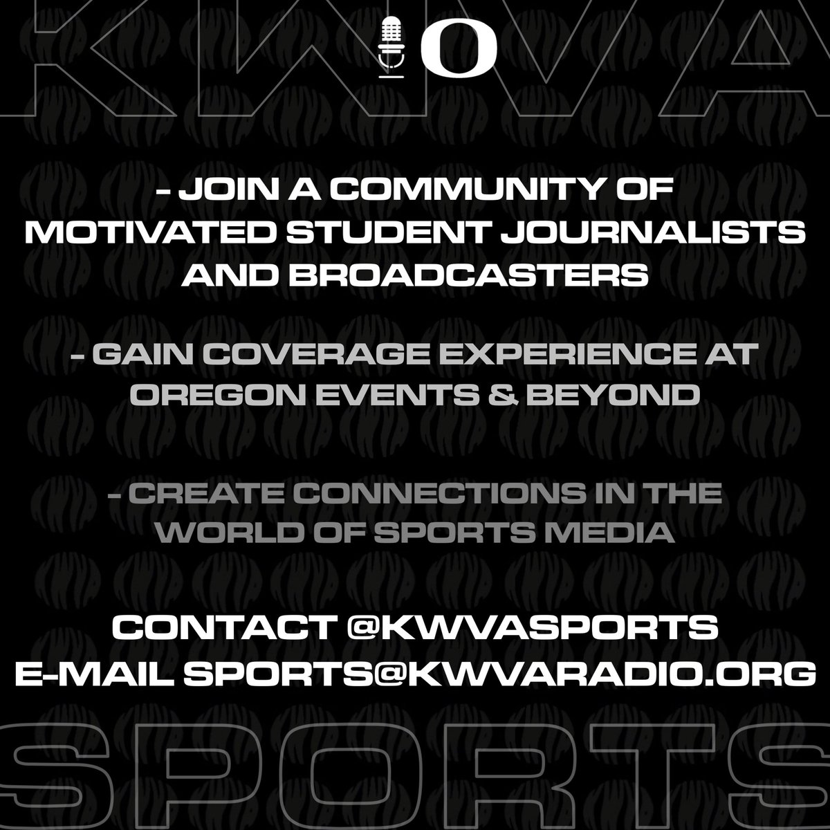 KWVASports's tweet photo. THE STATION IS BACK‼️

See you in the EMU TUESDAY NIGHTS AT 7:00 for KWVA Sports department meetings.

All are welcome! Contact sports@kwvaradio.org or @KWVASports with any questions. https://t.co/cHvVYXz0cb