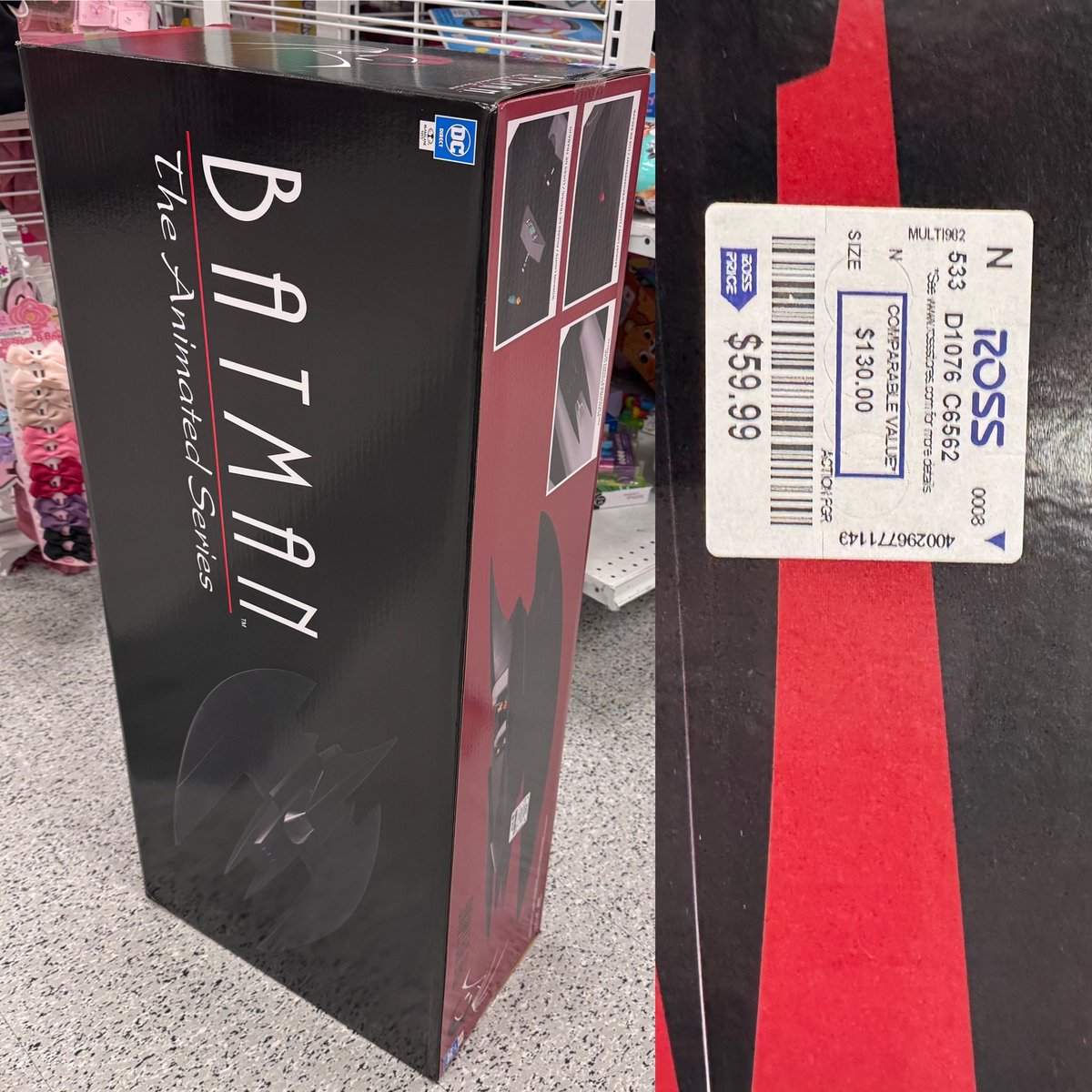 InPursuitofToys's tweet image. Time to fly into Ross! Found the McFarlane Toys BTAS Batwing for $59.99 at Ross in AZ. 

Keep an eye out if you’re looking to fight crime on a budget!

#batman #btas #batmantheanimatedseries #batwing #dccomics #actionfigures #toynews #rossdressforless #rossfinds
