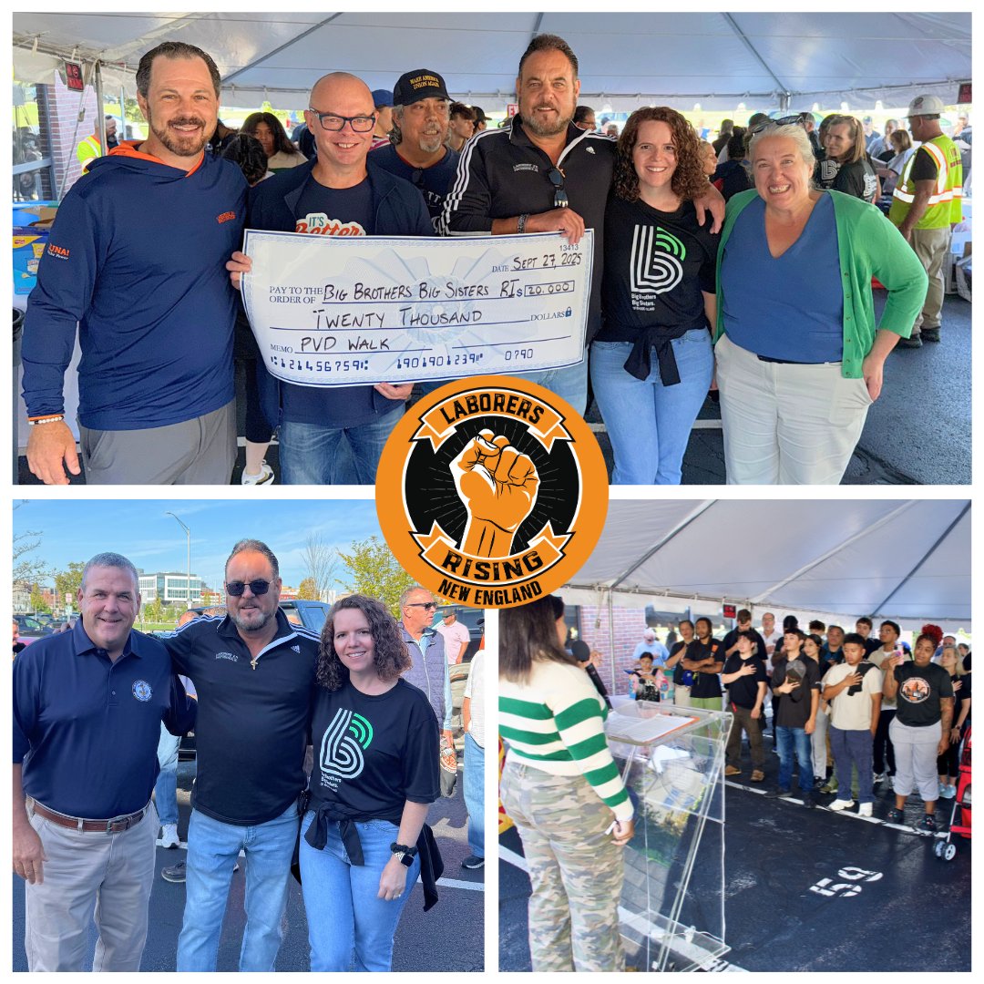 LIUNANewEngland's tweet image. $20k raised for @BBBSA Rhode Island at this year’s PVD WALK!🧡
On behalf of @GSTMFSabitoni &amp;amp; @LIUNA Vice President &amp;amp; New England Regional Manager Donato A. Bianco, Jr., THANK YOU to our @LIUNA Laborers Rising members, our @ri_trades affiliates and all the sponsors &amp;amp; volunteers!