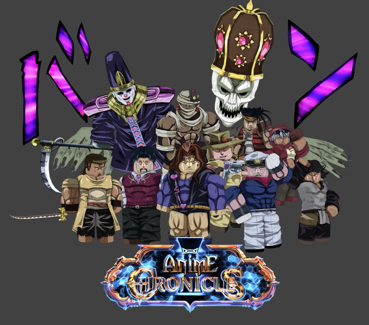 SDkot3's tweet image. Dio&apos;s Agents for Anime Chronicles  
Every characters models by thegoofballian
N&apos;doul cane ,
 the emperor ,
 anubis , 
death 13 scythe 
by @_Hy_u_ 
Everything texture by me

  Discord link : discord.gg/xYrpfd2xp2 

#ROBLOX #RobloxDev #RobloxStudio