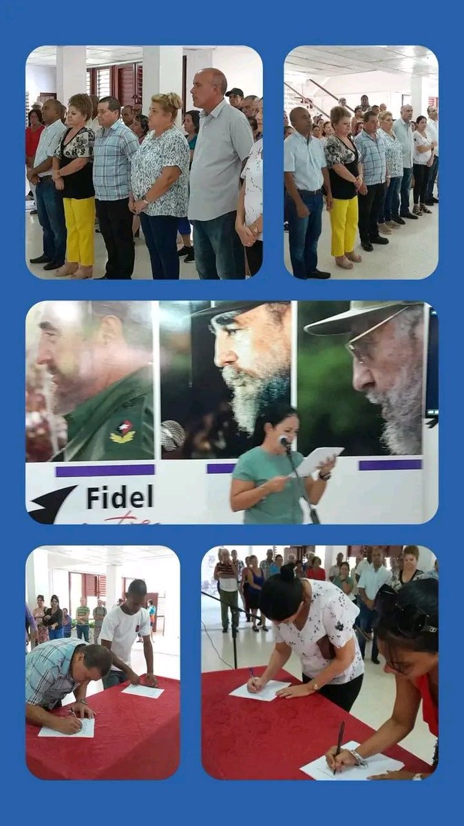 Rúbricas de cuadros y trabajadores del Comité Provincial del <a href="/PartidoPCC/">Partido Comunista de Cuba</a> en #SanctiSpíritusEnMarcha como constancia del apoyo incondicional a la hermana Venezuela, como hacen millones de cubanos en otras partes de la Isla. #CubaConVenezuela .