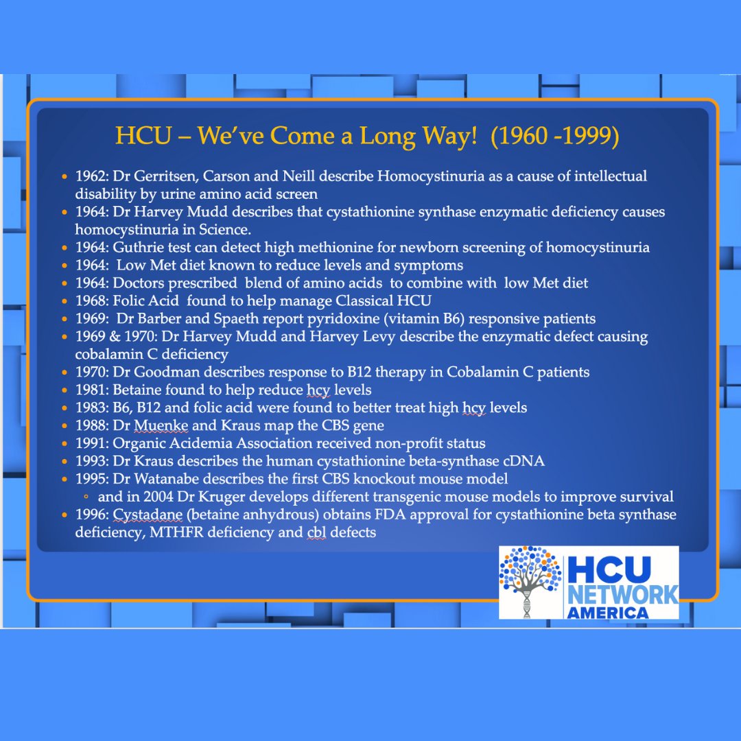 HCUAmerica's tweet photo. It's #HCUAwareness Month - Day 4! π
We've made SO much progress since 1962 when #homocystinuria was first identified, and we won't stop working until a cure is found for all! π
#GoBlueforHCU #HCU #HopeConnectsUs https://t.co/NSRo4Ouid6