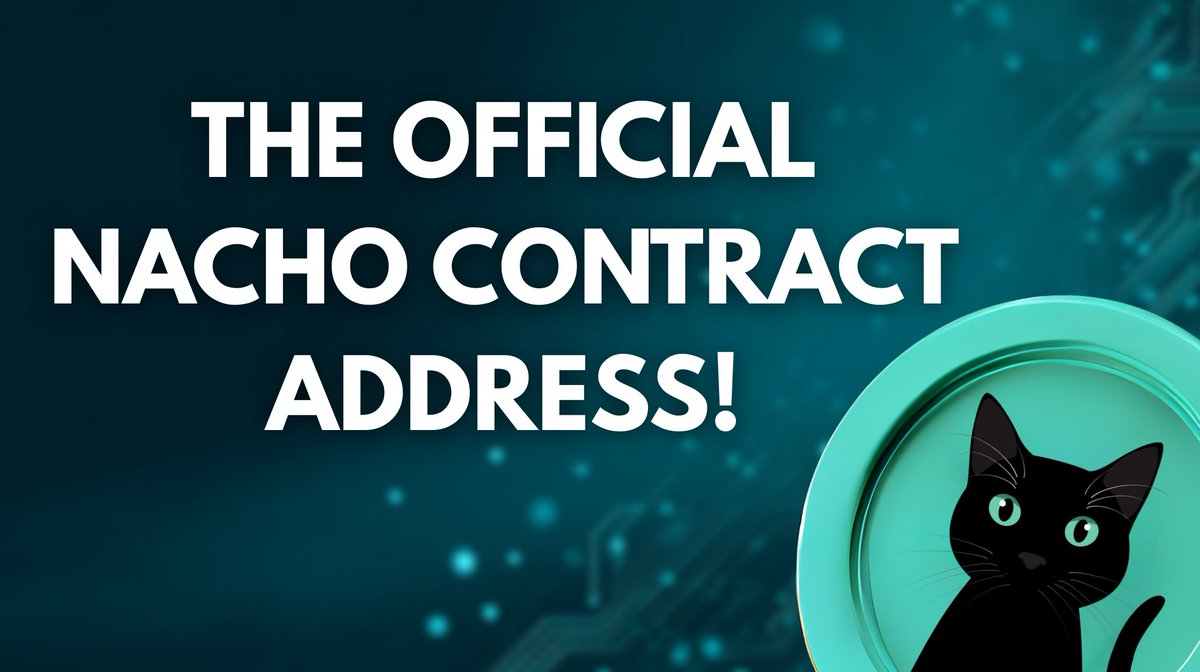 🚨The official $NACHO ERC-20 contract address is :

0x9a5a144290dffA24C6c7Aa8cA9A62319E60973D8

The contract was redeployed due to a decimals adjustment (8 → 18).
⚠️Please remove the old contract address, that was posted earlier, and add this one now.
‼️Always verify before use.