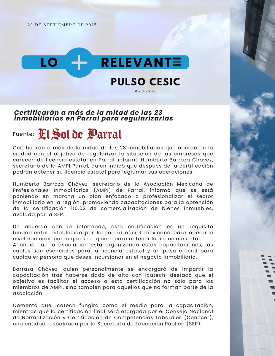 En el CESIC seguimos impulsando la profesionalización del servicio público.

En esta edición de Pulso CESIC te compartimos el EC0105, un estándar que fortalece la confianza en las instituciones y brinda herramientas clave para la atención ciudadana.