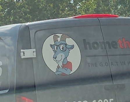 Help help! I'm the mascot for a home theater/TV mounting business! 

(spotted by @ed.dog on bsky!)