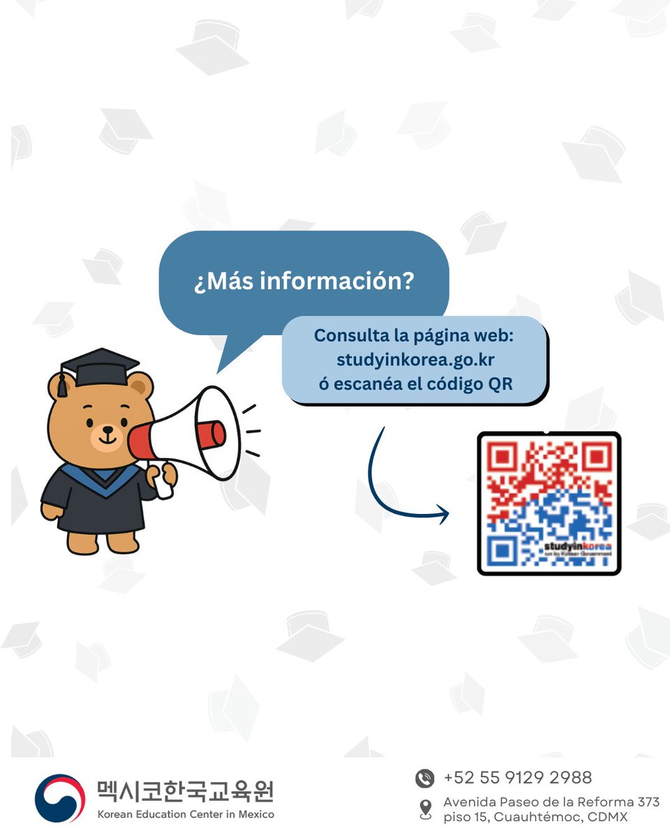 kec_mexico's tweet photo. 👉 Explora todas las opciones en este carrusel y en:
🌐 https://t.co/cLdyHNjszg
#EstudiaEnCorea #StudyinKorea #KECMX https://t.co/Qa5EVbMmaX