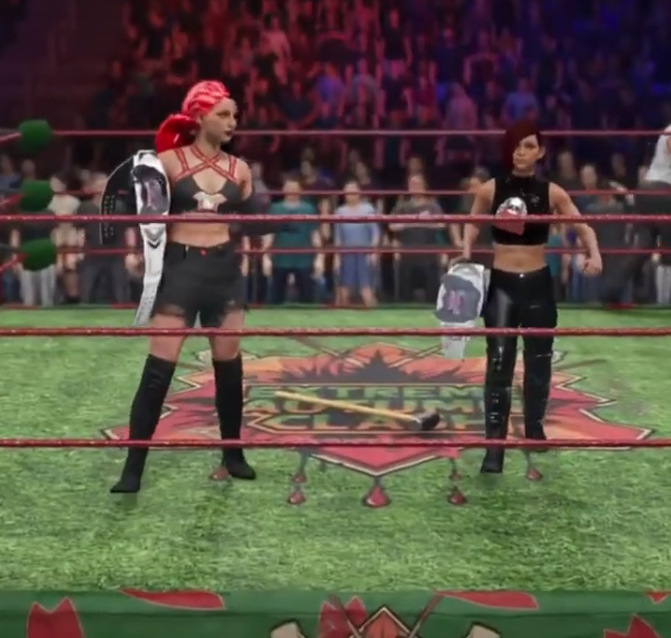 GEWA_Federation's tweet image. Match 3 - Team Hardcore ( Xena Deville &amp;amp; Ash Hernandez vs The Originals ( @Lo_ResQ &amp;amp; @SynthetikxAngel )
for the Women's tag team titles

Results: 
andNEWWWWW
Women's tag team champions
Team Hardcore @Ash_Himiko_ &amp;amp; @XenaDevilleZX