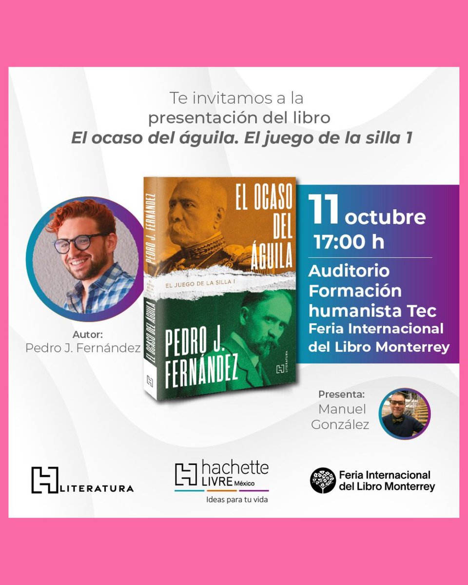📚✨ Monterrey se prepara para dos presentaciones históricas en la Feria Internacional del Libro:
📖 El ocaso del águila – 11 de octubre, 17:00 h
📖 Yo, Sor Juana. Mujer Volcán – 17 de octubre, 19:00 h