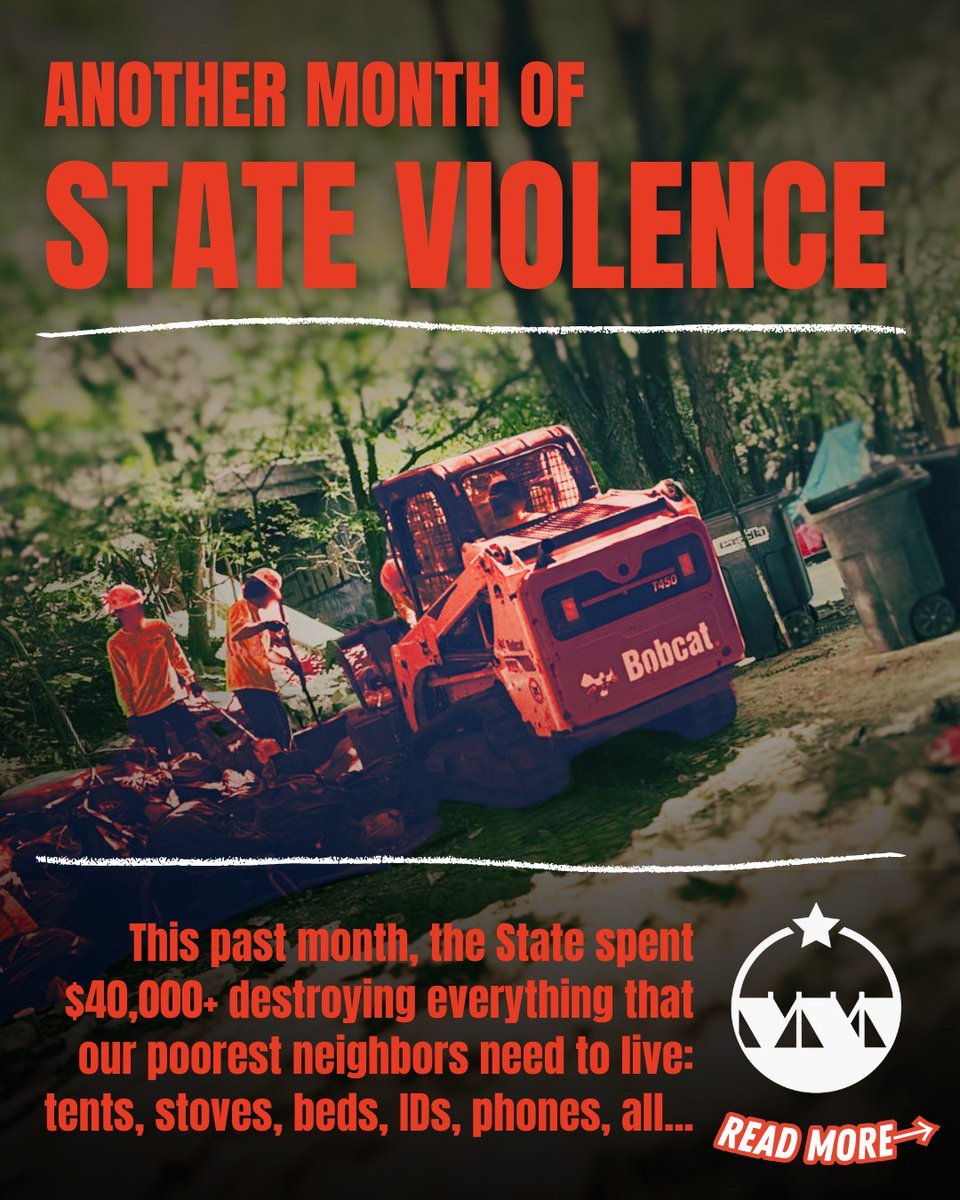 WarmUpBoston's tweet photo. SWEEPS ARE VIOLENCE.
This past month, on September 3rd and September 19th, the State spent tens of thousands of your tax dollars to steal and destroy the basic survival items that our poorest neighbors need the most. https://t.co/Z6WBy2xfX5