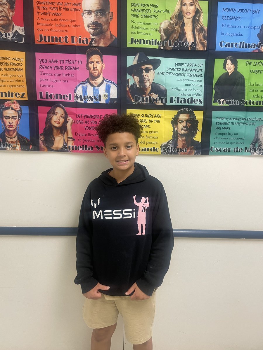 MrTeachK's tweet photo. Monday, September 22nd was Hispanic Sport Day, where our Hillside Huskies wore their favorite Sport jersey or t-shirt, that represented a Hispanic team or player in honor of Hispanic Heritage Month. Part 2 @HillsideES #HispanicHeritageMonth #AwareAndCareFCS https://t.co/pJzVqqB8rN