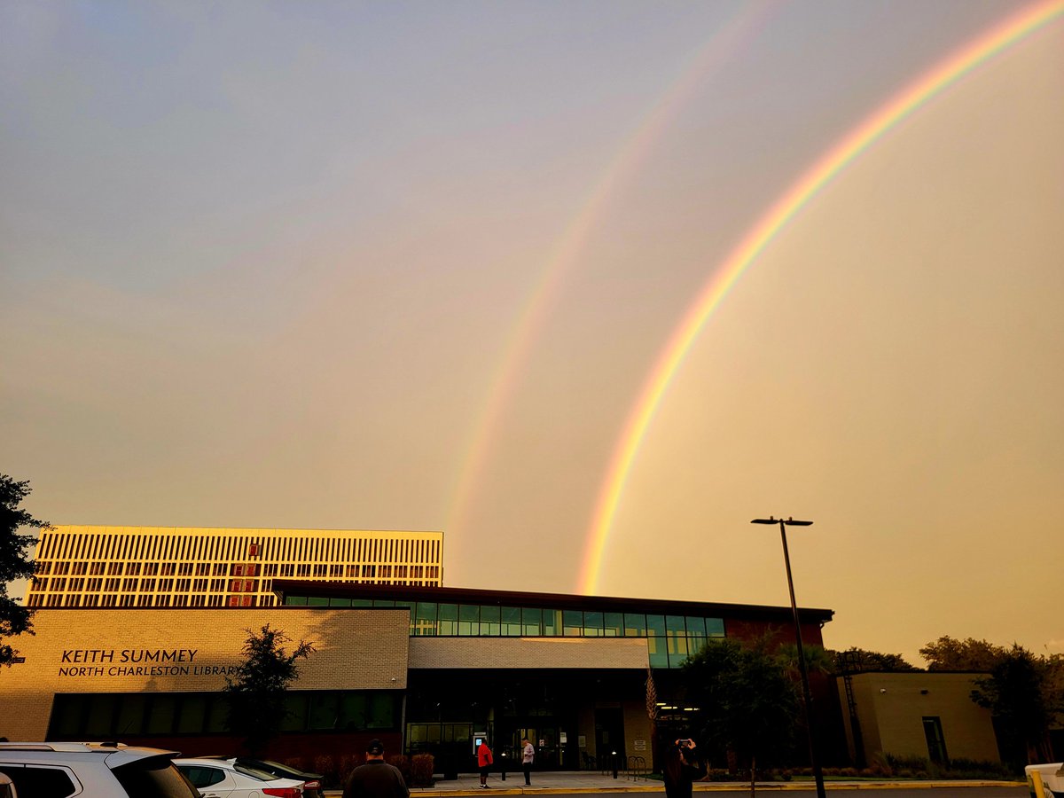rezlaw's tweet photo. The #KeithSummeyLibrary in #NorthCharleston is the pot of gold at the end of this beautiful double rainbow. https://t.co/7jFnWxFlg7