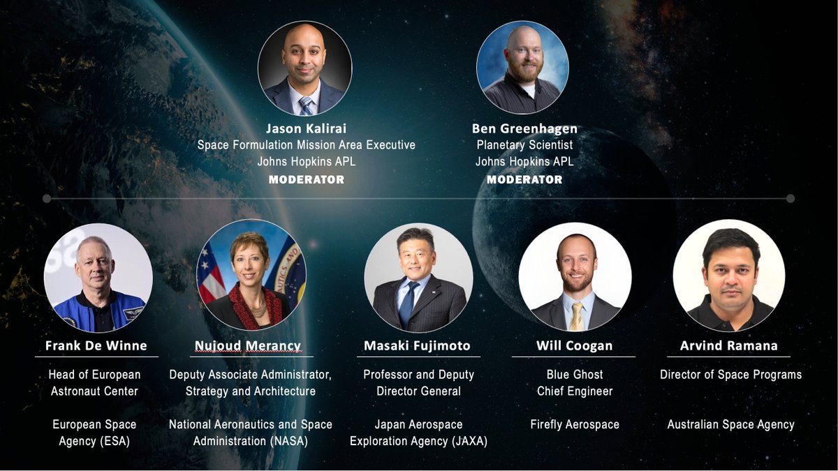 ~3 hours from our <a href="/IAC2025sydney/">IAC 2025</a> Plenary Panel on humanity's return to the Moon, moderated by myself and Ben Greenhagen from <a href="/JHUAPL/">Johns Hopkins APL</a>.  Join us in the Sydney ICC Pyrmont Theater at 1:45 pm to hear the latest from <a href="/NASA/">NASA</a>, <a href="/esa/">European Space Agency</a>, <a href="/JAXA_en/">JAXA(Japan Aerospace Exploration Agency)</a>, <a href="/Firefly_Space/">Firefly Aerospace</a>, <a href="/AusSpaceAgency/">Australian Space Agency</a>.  #JHUAPL
