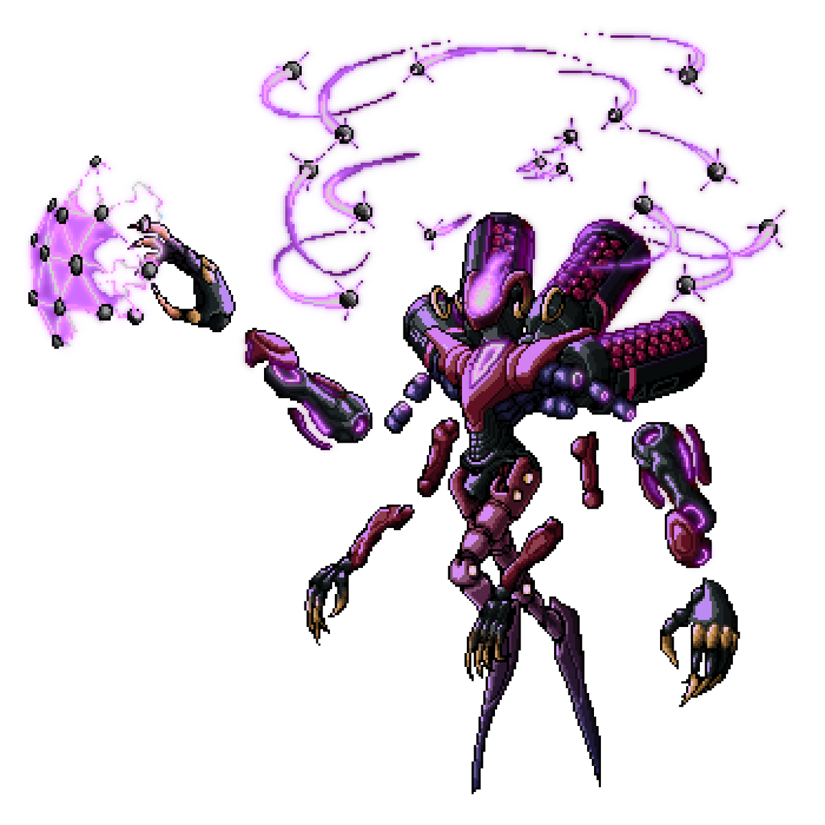 connor_dalton's tweet photo. Another #LancerRPG commission down! A Hydra this time, with a full complement of drones.
#pixelart #mecha https://t.co/F6tFK0rfB0
