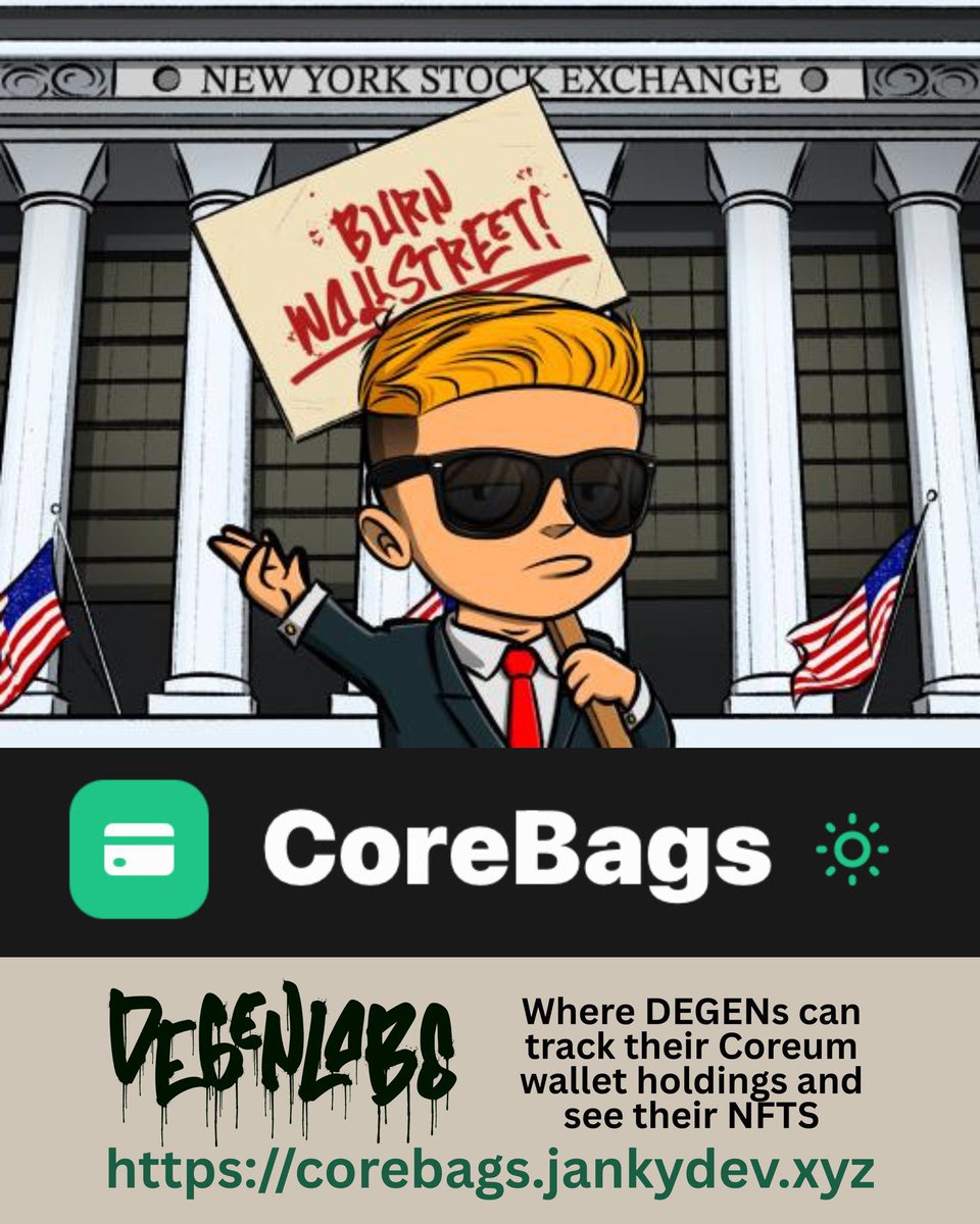 <a href="/DEGENLABS_CO/">$DEGEN 🔺️🧪✖️</a> Use corebags and check out all your NFTs and token holdings on Coreum!