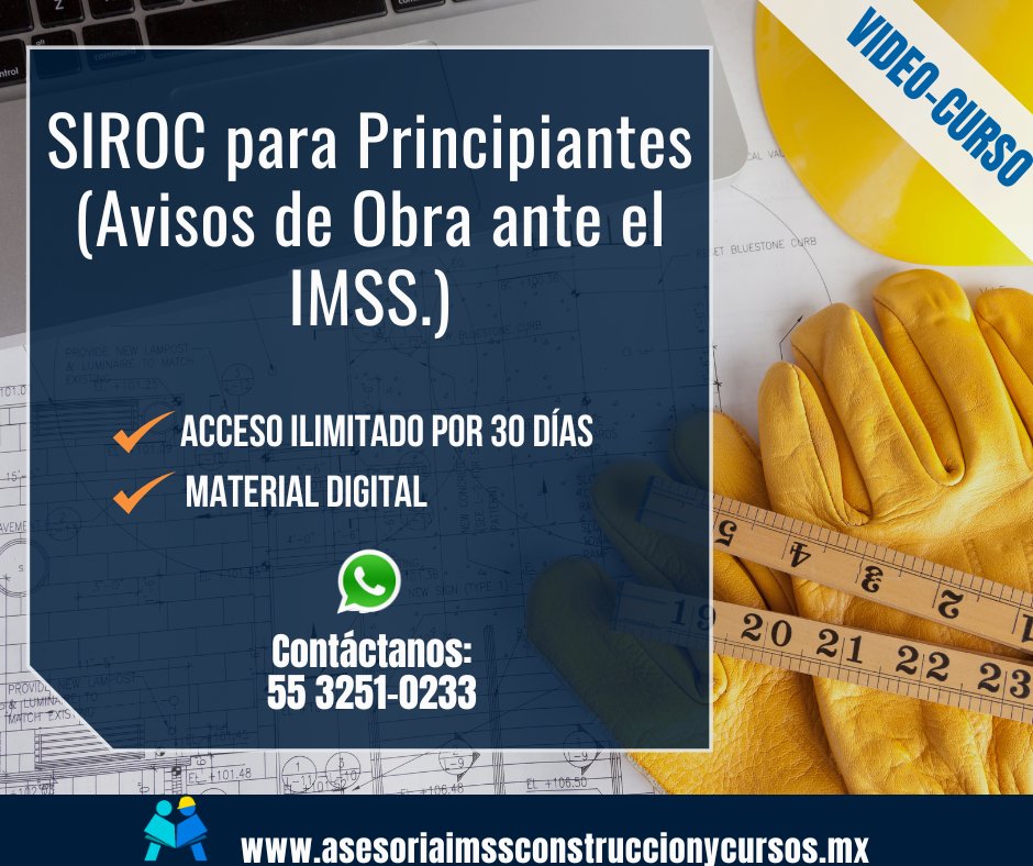 AFICasesoria's tweet image. ✅ Domina el #SIROC desde cero.
En este video curso aprenderás a ingresar, presentar avisos e incidencias y resolver problemas como la eFirma vencida.
¡Adquiérelo hoy mismo 👉 bit.ly/4gT9OrQ y cumple con tus obligaciones sin complicaciones!
#construcción #obras