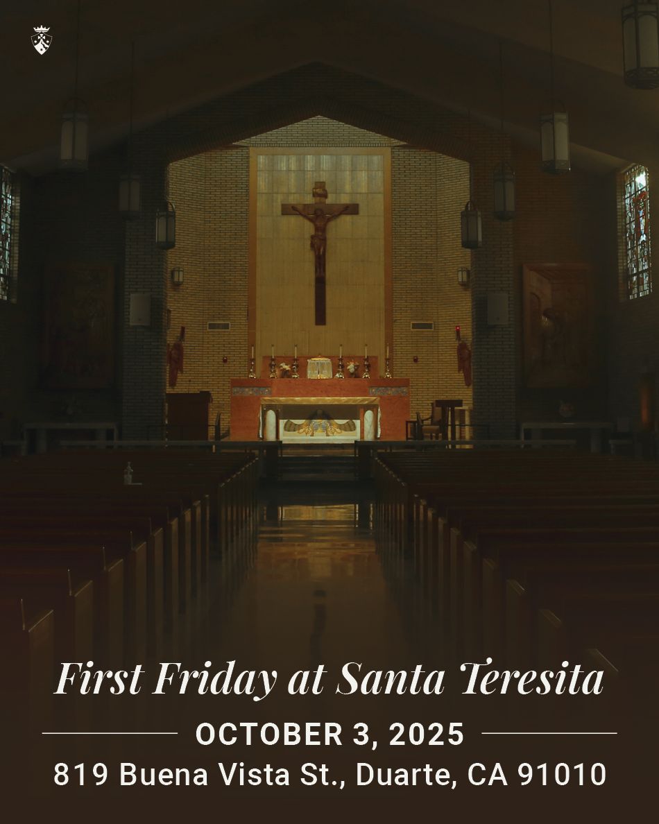 CarmelitesOCD's tweet image. First Fridays are beginning again for the fall at Santa Teresita! Beginning on October 3, join the sisters each First Friday for Holy Mass, Eucharistic Adoration, and time together in the heart of Jesus. Come be renewed in His love - all are welcome! 

October 3rd! #FirstFriday