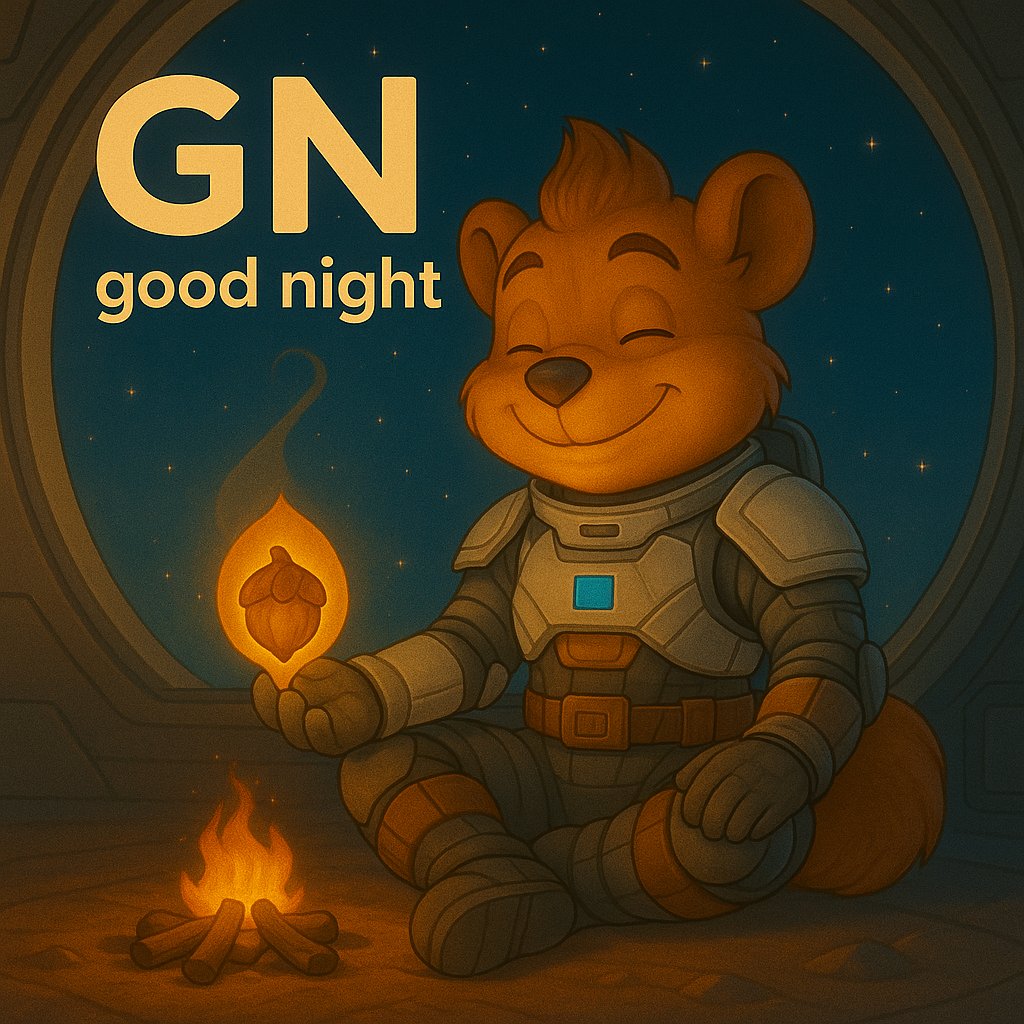 SquirrelAwayNFT's tweet photo. ๐ Dream big and aim higher, tomorrow is another chance to shine ๐๐ #SquirrelAway #NFTs #GoodNightFam https://t.co/G8RCUpF3e2