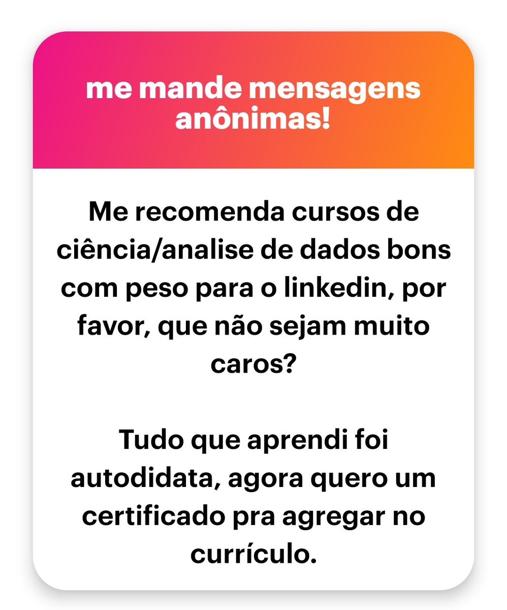 httpsfranverse's tweet image. Faça os cursos gratuitos da Data Science Academy

Faça os cursos do TÉO! Eles não tem certificação mas com certeza você vai aprender muito mais com ele que em qualquer lugar! 

Poste que está estudando com ele no LinkedIn! 

Outro barato: Universidade dos Dados, 39,90 por mês…