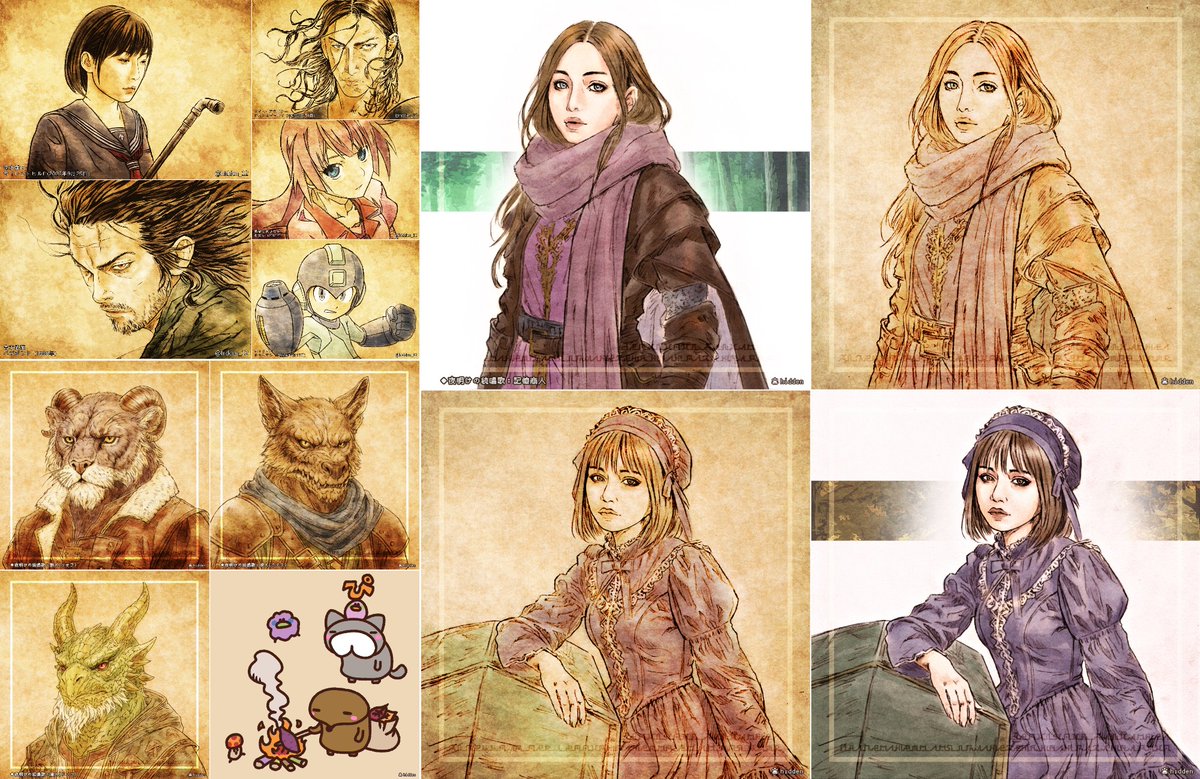 #今月描いた絵を晒そう
版権絵とオリジナル。
ゲーム用のドット絵制作が落ち着いて
イラストの枚数が増えてきました。 
