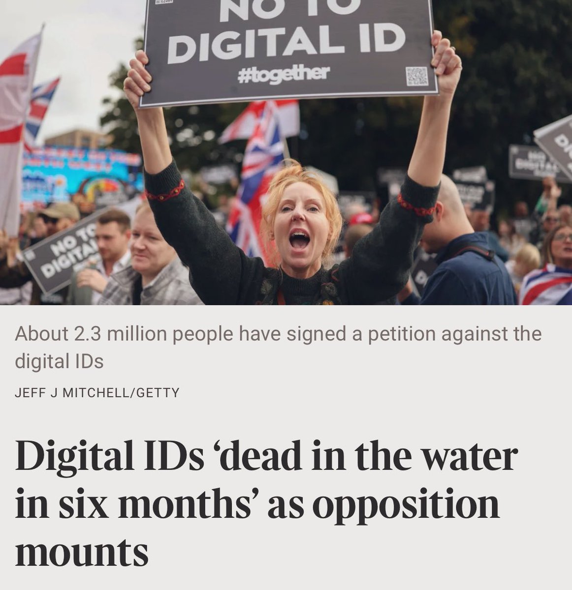 This country will not comply to a DIGITAL ID scheme.