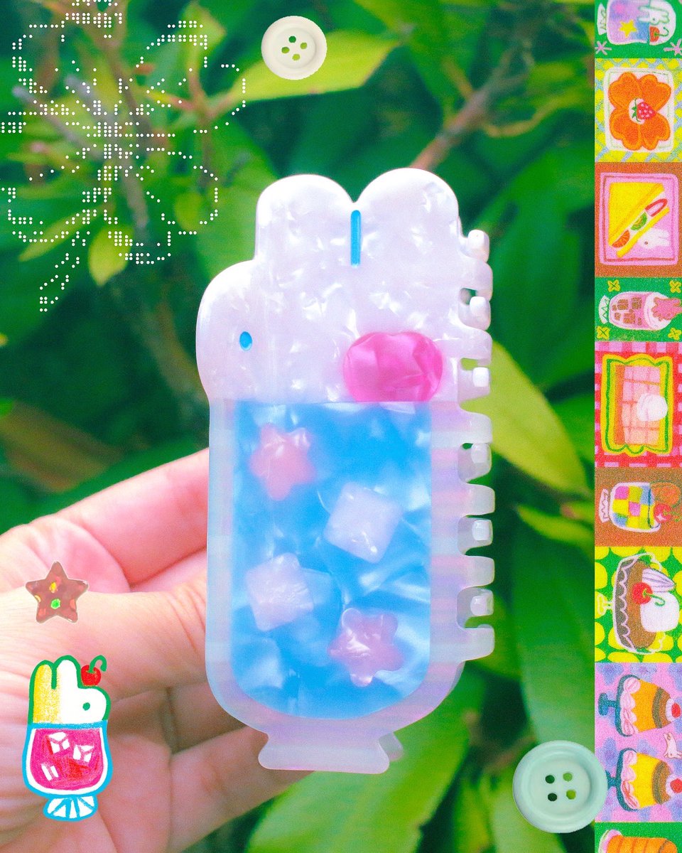 oddrabid's tweet image. soda float hair claw ! ^_−☆🍨🍒🐇