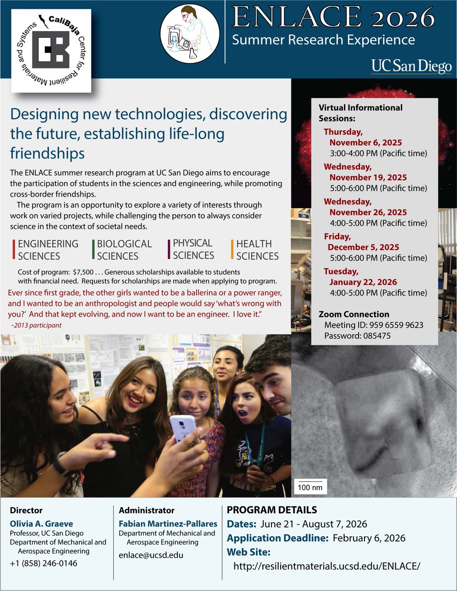 The application for ENLACE 2026 is now open!  Join us for the informational sessions listed here.