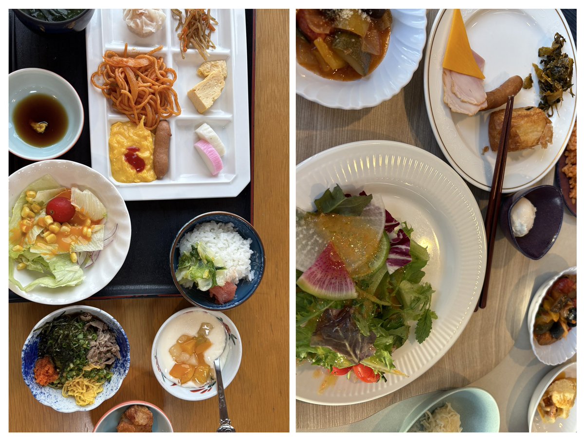 朝食ビュッフェ
←一泊目の下関
二泊目の唐津→
どうしても食べ過ぎる。
味覚障害マシで嬉しい😋
下関では瓦そばも！美味しかった〜