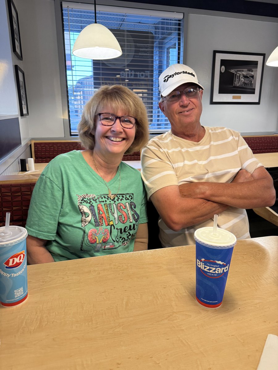 Mom and dad are celebrating 46 years of marriage today. Celebrating with some Dairy Queen