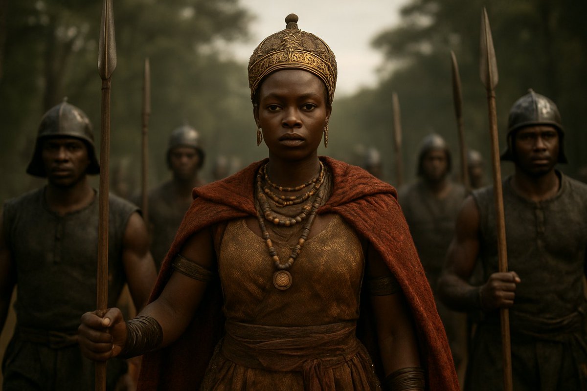 Personalid80371's tweet photo. Rainha Nzinga Mbande: líder, guerreira e símbolo de resistência em Angola. Sua história merece ser lembrada. 👑⚔️

#Nzinga #História #Angola #Resistência #PersonalidadesAntigas https://t.co/mWSwydXM8p
