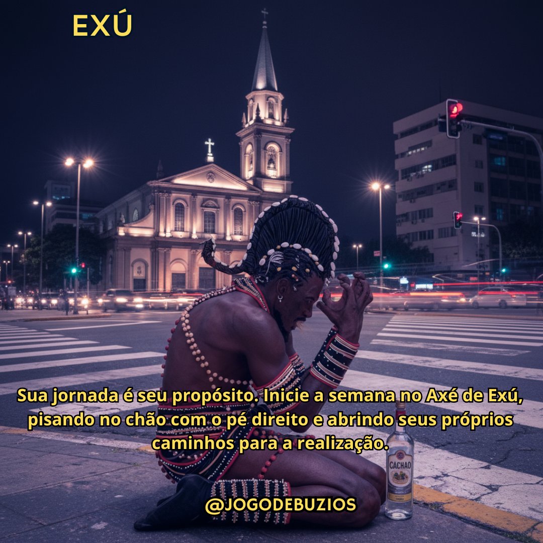 candomble's tweet image. Sua jornada é seu propósito. Inicie a semana no Axé de Exú, pisando no chão com o pé direito e abrindo seus próprios caminhos para a realização.
#babalorixa #babalorixaricardodeoxossi #jogodebuzios #candomblé #umbanda #exu #laroye #mojuba #proposito #caminhos #motivacao #acao