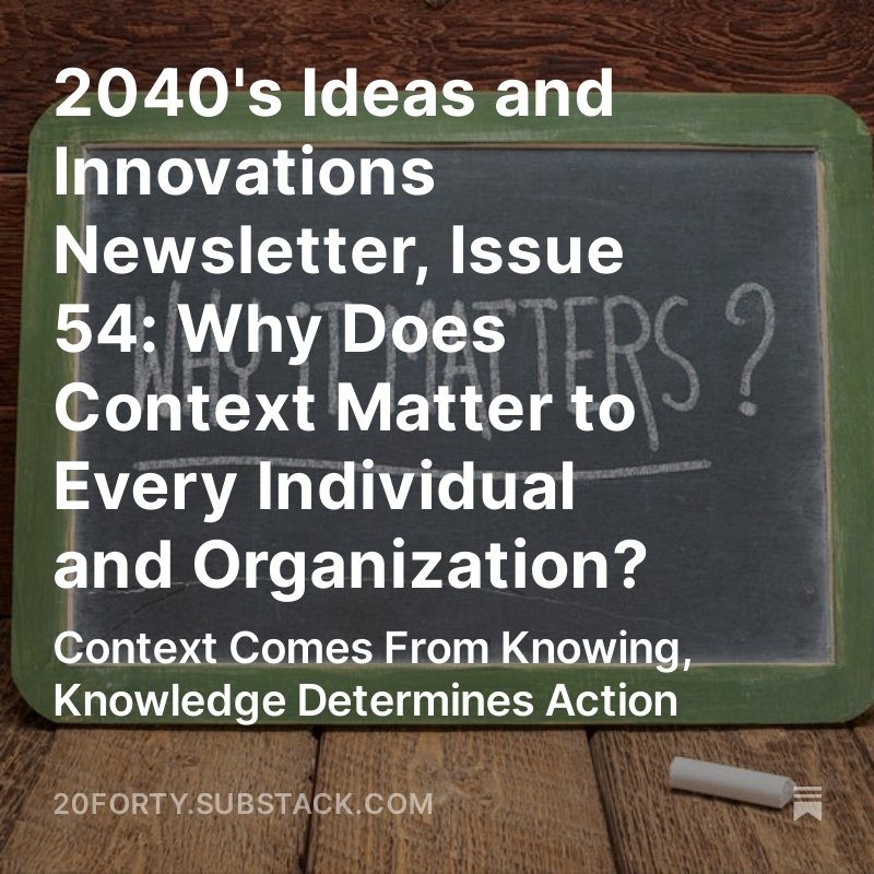 2040Digital's tweet image. Why Does Context Matter to Every Individual and Organization? #transformationalchange #transitions #sharedpurpose #context #organizationalchange #marketoutlook #outcomes #datadrivendecisions 
hubs.ly/Q03G5h430