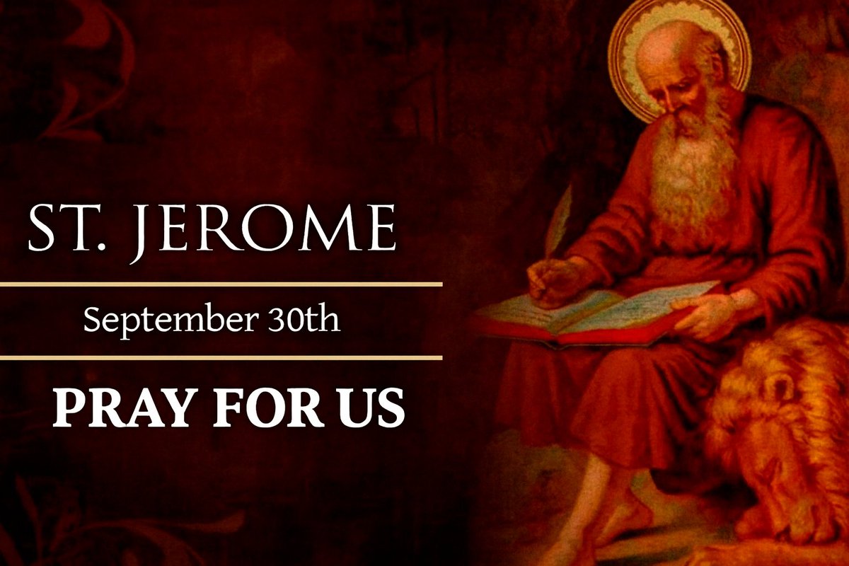 St. Jerome (c. 347–420) was a brilliant scholar and Doctor of the Church, best known for translating the Bible into Latin (the Vulgate). A hermit and priest, he lived in Bethlehem, emphasizing Scripture study, asceticism, and devotion to Christ.