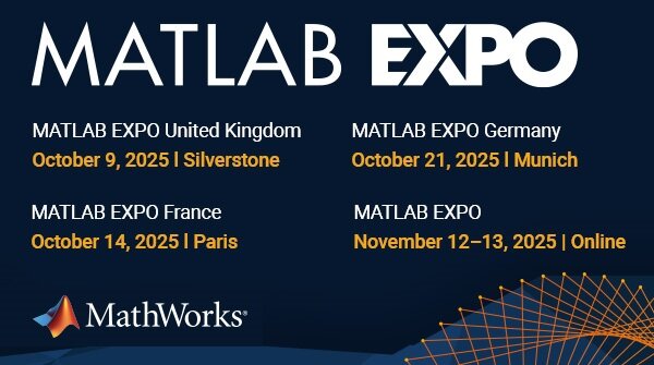 MathWorks's tweet image. MATLAB Expo is back!
Explore the latest in MATLAB and Simulink, connect with experts, and see innovation in action.
Save the date ➡️ spr.ly/6013AgpMc