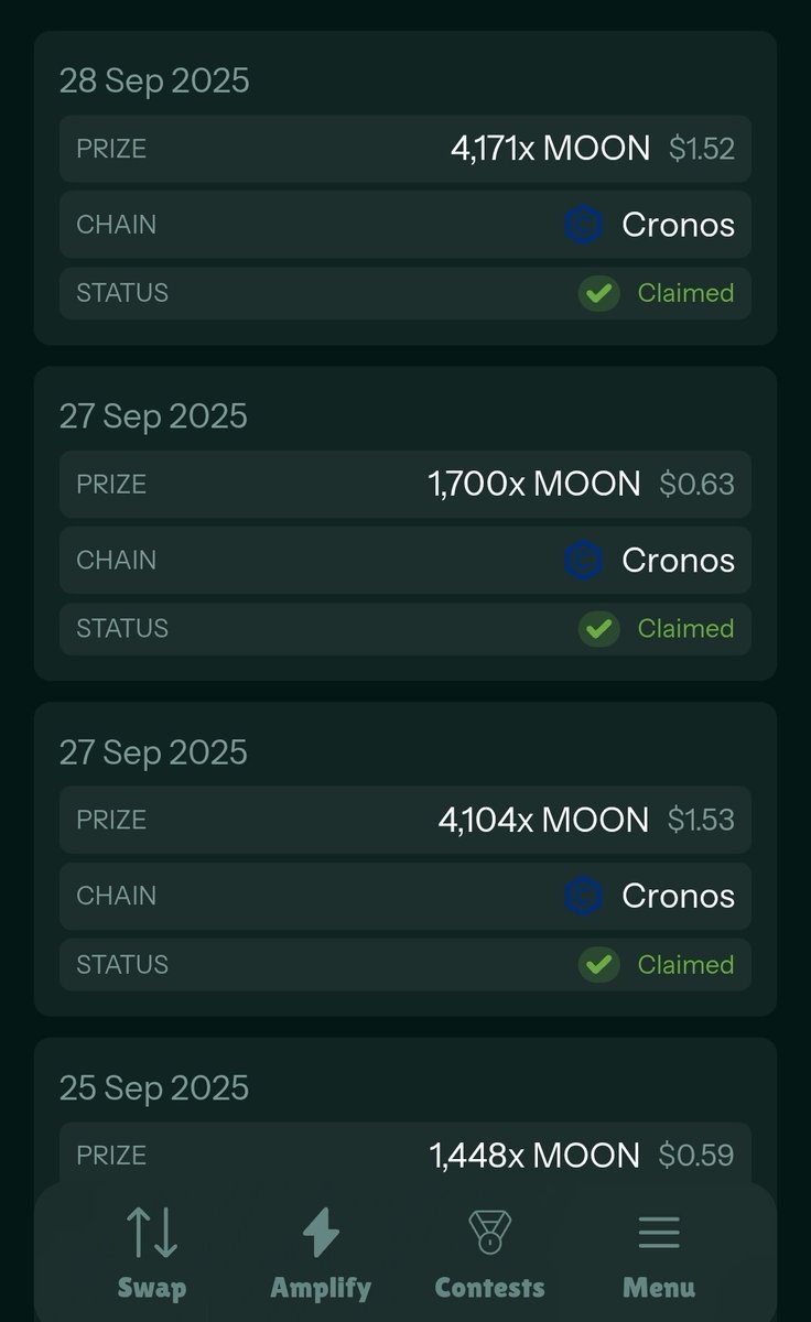 This is getting addictive!

Love gaining free $MOON just by completing my normal trades through <a href="/wolfswapdotapp/">WolfSWAP | SWAP & WIN</a> 

No mystery box today though. Systems rigged 😂

#FFTB    #cronos #moon