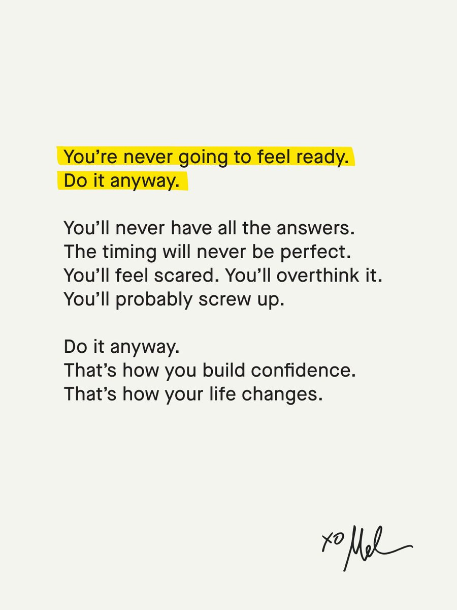 SalFarinaAZ's tweet image. You&apos;re never going to feel ready. DO IT ANYWAY!
Yes, Go for it. Do it. Build Confidence. Life Changes... DO IT ANYWAY!!! 🌟🌟🌟 #NotFeelingReady #DoItAnyway #GoForIt