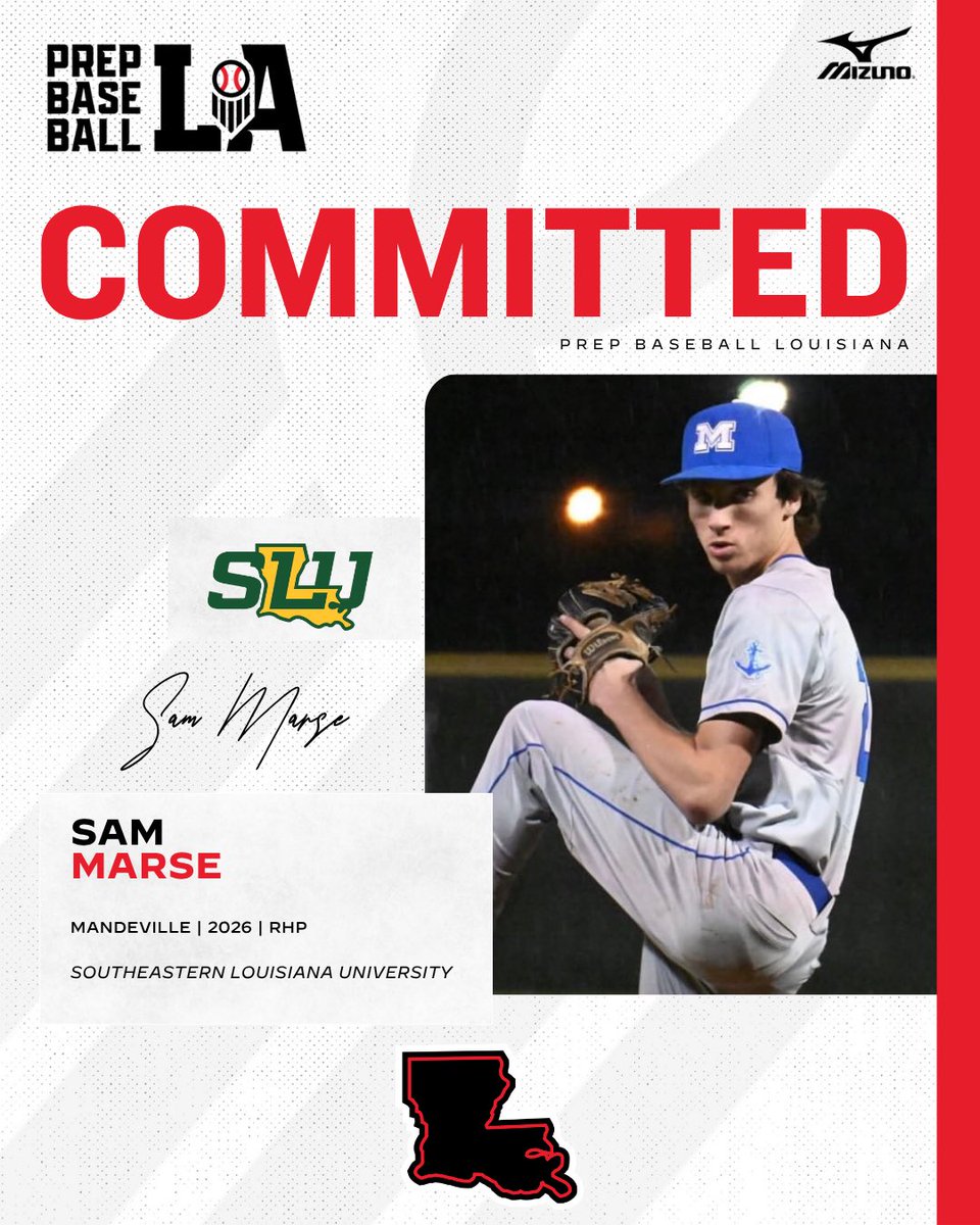 Congratulations to 2026 Sam Marse (Mandeville HS) on his commitment to Southeastern Louisiana University.

Marse is the 6️⃣th commit from the ‘25 Senior Games and the 3️⃣rd commit from the ‘25 State Games. #BeSeen

<a href="/AlexArmandPBR/">Alex Armand</a> | <a href="/Tyler__Leary/">Tyler Leary</a> | <a href="/davisj_9/">Davis Johnson</a>

👤