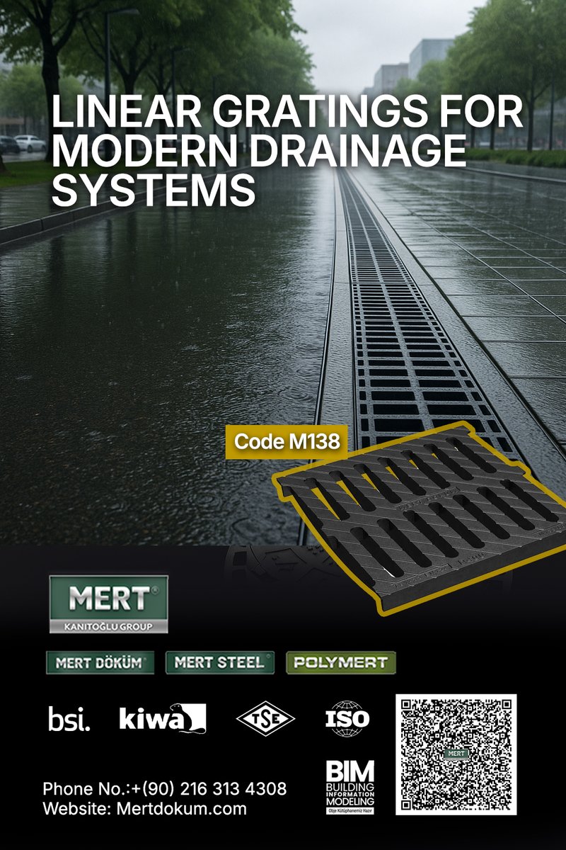 MertDokum's tweet photo. Linear Gratings for Modern Drainage Systems (M138)
 👉 Learn more: https://t.co/eQI04DwmIO

#LinearGrating #Drainage #UrbanInfrastructure #D400 #GGG50 #RoadSafety #CivilEngineering #Stormwater #CityWorks #construction #contracting #buildingmaterials #infrastructure https://t.co/M8acO2QIDW
